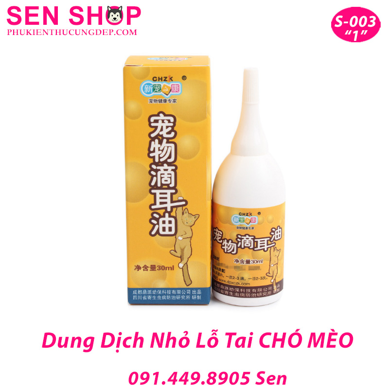 DUNG DỊCH VỆ SINH LỖ TAI CHÓ MÈO